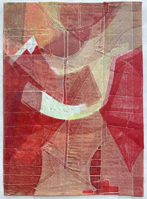 Rest Area | Collage in Paintings by Susan Smereka. Item made of cotton with paper works with contemporary & modern style