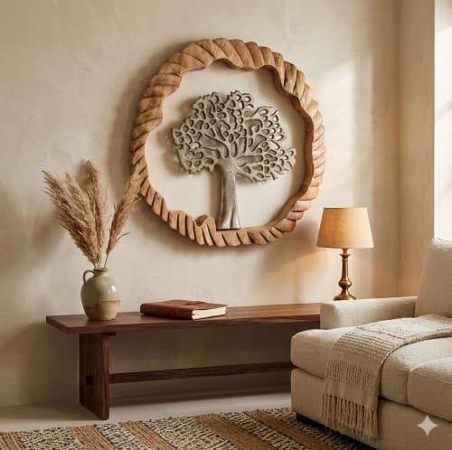 The Heritage Tree of Life Medallion | Mirror in Decorative Objects by Famous Art Group Of Industries
