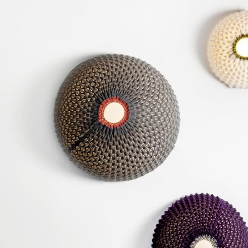 Knitted Ceiling Lamp - Alti 50cm | Sconces by Ariel Zuckerman Studio. Item made of fabric