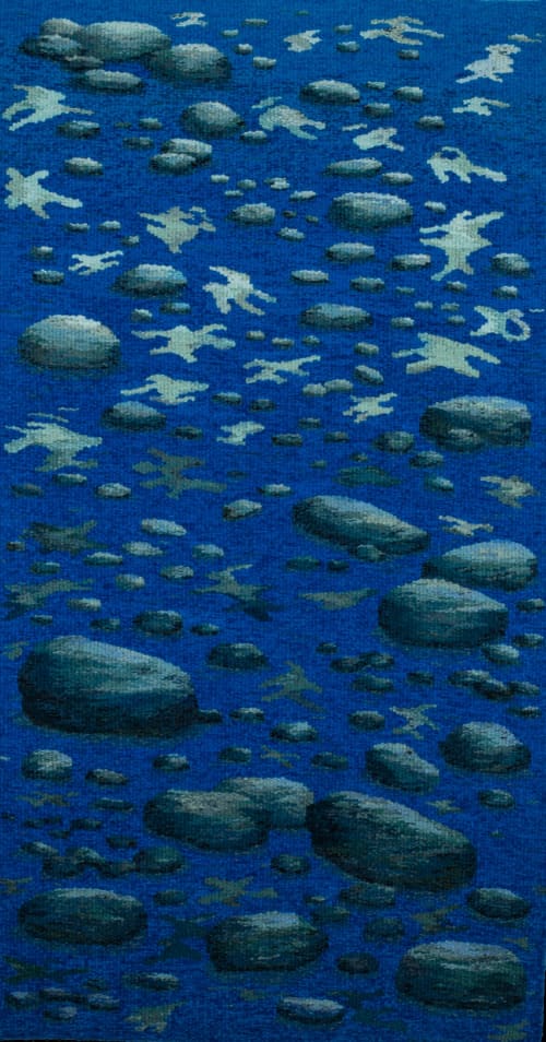 Moonlit | Tapestry in Wall Hangings by Contemporary Tapestry Weaving. Item composed of cotton