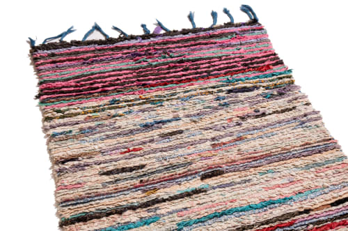 Vintage Mid-Century Moroccan Transitional Pink and Beige | Area Rug in Rugs by Rug and Kilim