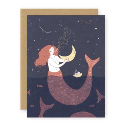 Mermaid Card | Gift Cards by Elana Gabrielle. Item composed of paper