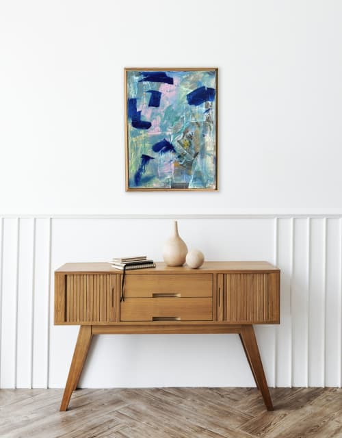 Wind on the Water Original Painting | Mixed Media by Jessalin Beutler. Item made of canvas works with coastal style