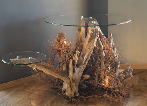the Tree and the Roots | Coffee Table in Tables by F+M FOS - Anna Maria Fragiskos Bitros. Item made of wood & copper