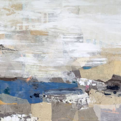Crossing Horizons | Collage in Paintings by Adam Collier Noel. Item composed of canvas and paper in contemporary or modern style