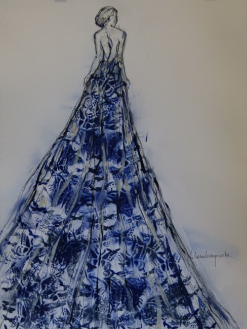 "Batik Butterfly" | Oil And Acrylic Painting in Paintings by Bonnie Beauchamp Cooke. Item made of paper & synthetic