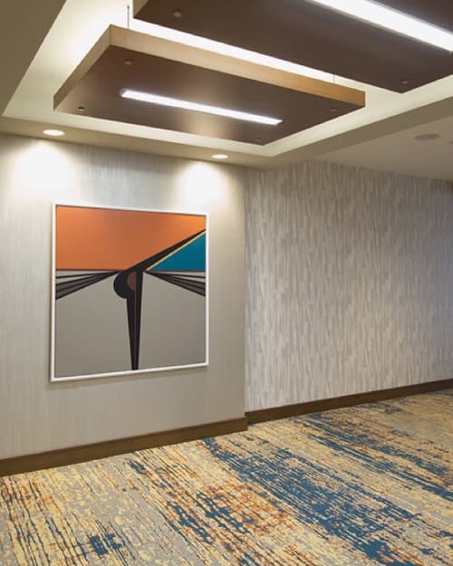 Hard Edge Abstract Painting | Oil And Acrylic Painting in Paintings by Enda Bardell | DoubleTree by Hilton Hotel Pittsburgh - Cranberry in Mars. Item made of canvas with synthetic