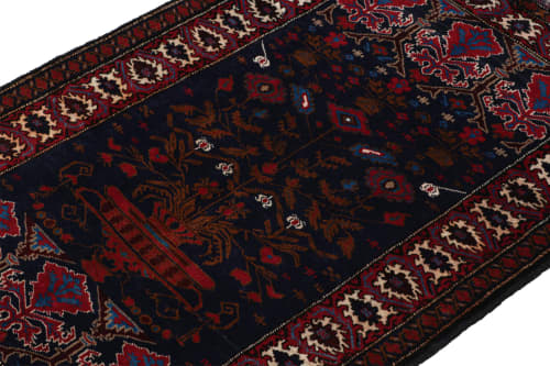 Vintage Baluch Afghan rug in Blue with Red-Brown Patterns | Area Rug in Rugs by Rug and Kilim