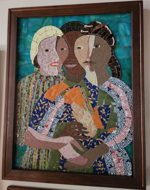 Three Women of America | Mosaic in Art & Wall Decor by Gila Mosaics Studio. Item made of ceramic with glass
