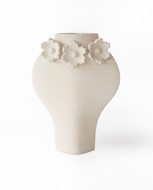 Ceramic Vase 'Sculptural Flowers - Dal' | Vases & Vessels by INI CERAMIQUE. Item composed of ceramic in minimalism or country & farmhouse style