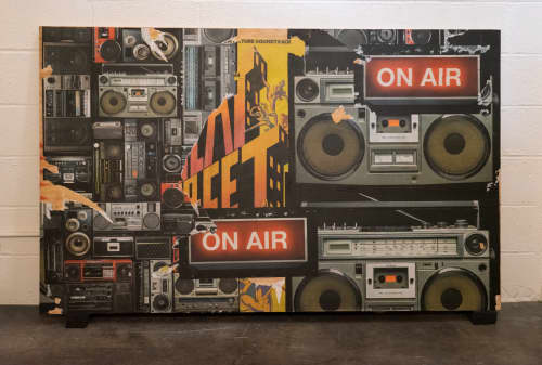 "Beat Street" | Mixed Media by ANTLRE - Hannah Sitzer | Google RWC SEA6 in Redwood City. Item made of wood with synthetic