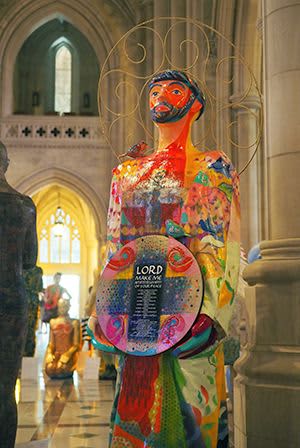 St Francis | Sculptures by Christina Saj Fine Art and Design | The National Cathedral, Washington, D.C. in Washington. Item made of canvas & metal