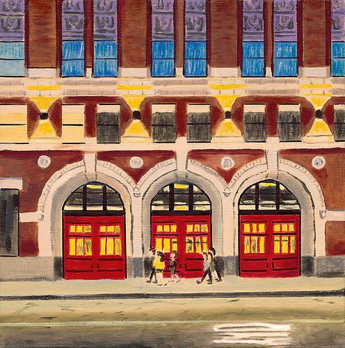 Firehouse - Vibrant Giclée Print | Prints in Paintings by Michelle Keib Art. Item composed of paper