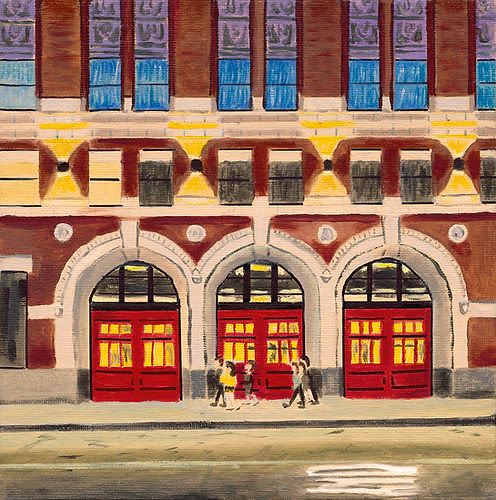 Firehouse - Vibrant Giclée Print | Prints in Paintings by Michelle Keib Art. Item composed of paper