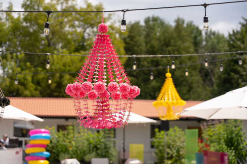 Kinetic Paper Chandelier / Mobile "FUN" | Sculptures by Paula Hartmann. Item composed of paper and fiber
