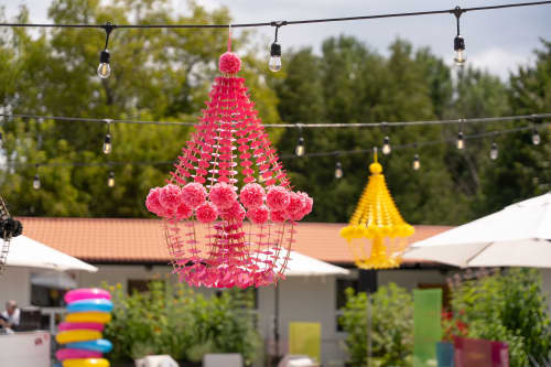 Kinetic Paper Chandelier / Mobile "FUN" | Sculptures by Paula Hartmann Design. Item composed of paper and fiber