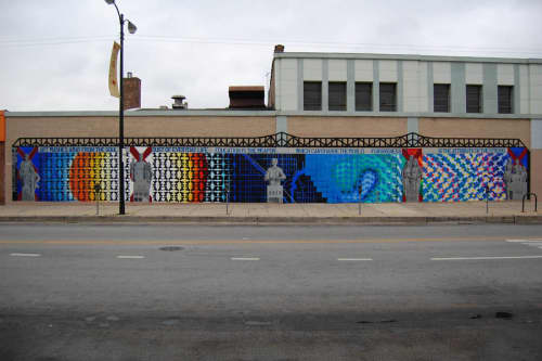 Mural at 91st ST | Street Murals by Mark Elder | E 91st St, Chicago, IL in Chicago. Item made of synthetic