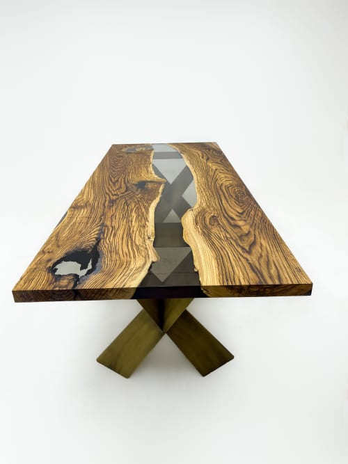 conference table | epoxy table | resin wood table | handmade | Tables by Tinella Collection. Item composed of walnut in boho or minimalism style