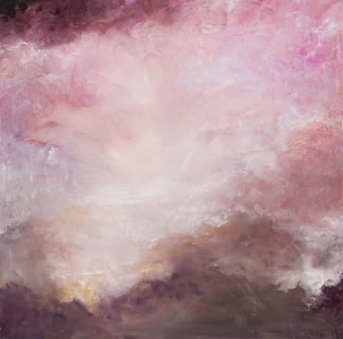 Venus sunrise - Soft abstract sky painting | Oil And Acrylic Painting in Paintings by Jennifer Baker Fine Art. Item composed of canvas in contemporary style