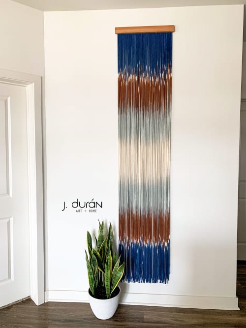 Mignight Jaffa Macrame Wall Hanging / Fiber Art | Tapestry in Wall Hangings by Jay Durán @ J. Durán Art + Home | Dallas in Dallas. Item made of wood with cotton