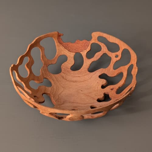 Abstract Holey Bowl 4 | Decorative Bowl in Decorative Objects by Wood Alchemist Studio. Item made of wood works with modern style