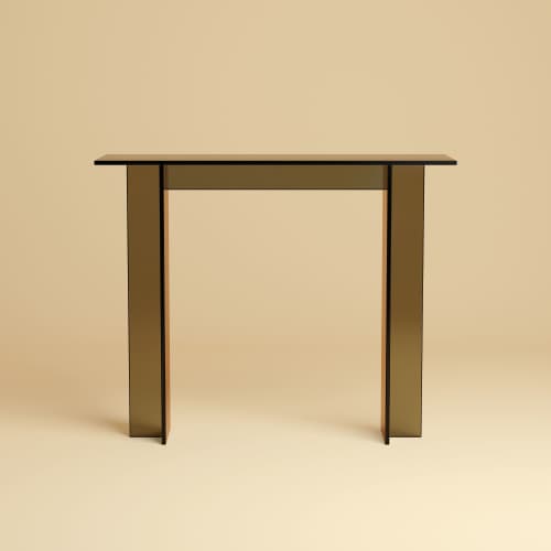 Bronzed Glass Console Table - NAZ by Lebanto | Tables by Lebanto. Item composed of glass compatible with minimalism and contemporary style