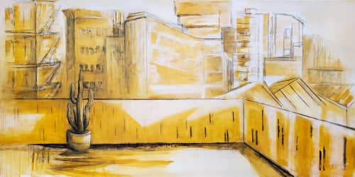 The Golden City Has No Name Collection | Oil And Acrylic Painting in Paintings by J. Charboneau. Item made of canvas works with contemporary & modern style