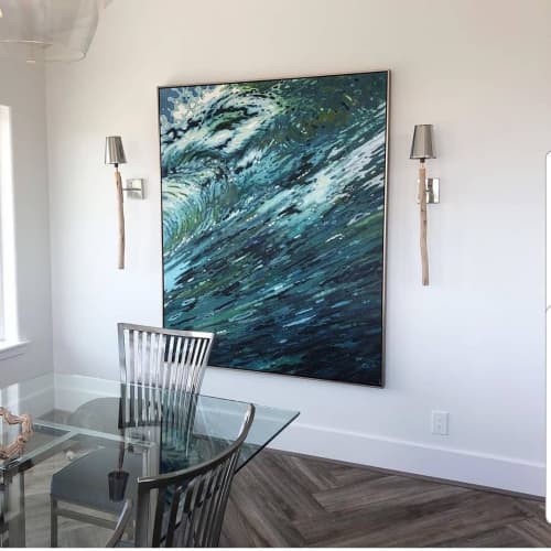 Churning Wave, Juul custom giclee.' | Oil And Acrylic Painting in Paintings by Margaret Juul. Item made of canvas with synthetic