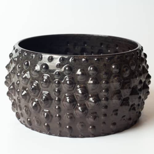 Dot glass textured, decorative vase / S-0001 | Decorative Bowl in Decorative Objects by BinaryCeramics. Item composed of ceramic in art deco style