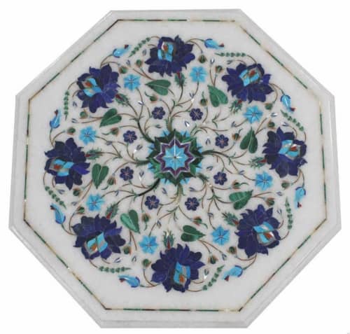 white marble table, coffee table, end table, tabletop | Tables by Innovative Home Decors. Item made of marble works with country & farmhouse & art deco style