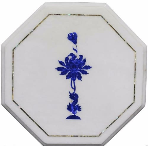 white marble table, coffee table, end table, tabletop | Tables by Innovative Home Decors. Item composed of marble in country & farmhouse or art deco style