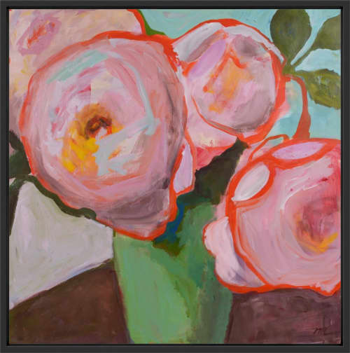 Roses William Morris | Oil And Acrylic Painting in Paintings by Marielle Robichaud. Item made of wood with synthetic