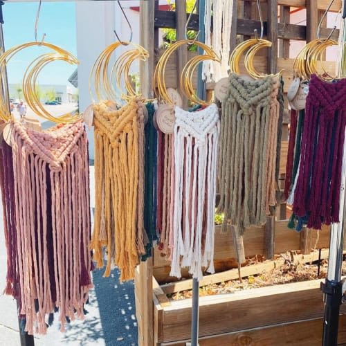 Macrame Moons | Macrame Wall Hanging in Wall Hangings by Rosie the Wanderer. Item composed of cotton and fiber