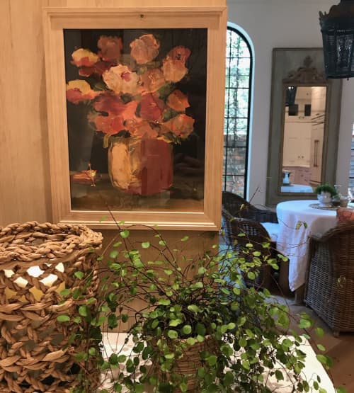 Abstract Floral | Oil And Acrylic Painting in Paintings by Kate Joiner. Item composed of synthetic