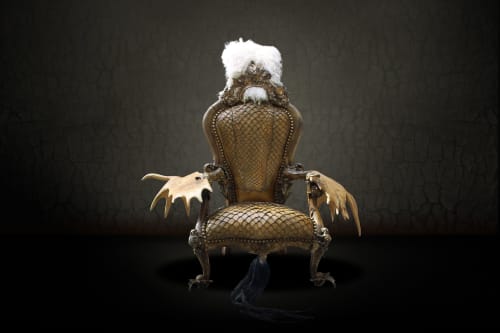 GROHDÔ | Accent Chair in Chairs by Michel Haillard. Item composed of wood and bronze