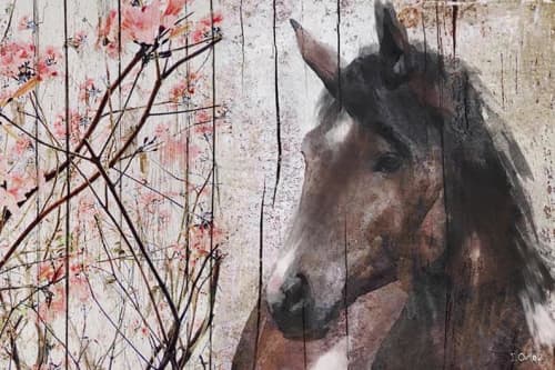 Horse painting | Oil And Acrylic Painting in Paintings by Irena Orlov. Item made of canvas