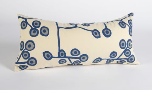 Scandinavian Floral Cream Lumbar Pillow | Pillows by Parallel. Item composed of cotton
