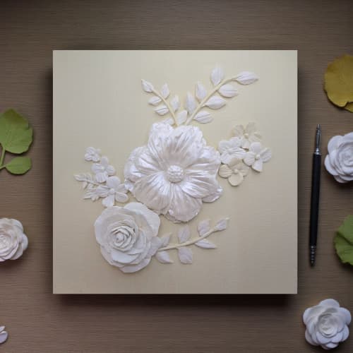 Pure Solace | Mixed Media in Paintings by Mahreen Ahmad. Item made of canvas works with contemporary & modern style