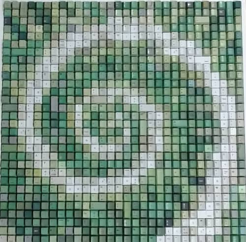 Green | Mixed Media by Erik Jensen Art. Item made of synthetic compatible with contemporary and modern style
