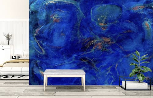 Blue Eye Cenote Wallpaper Mural | Wall Treatments by MELISSA RENEE fieryfordeepblue  Art & Design. Item made of synthetic works with contemporary & eclectic & maximalism style