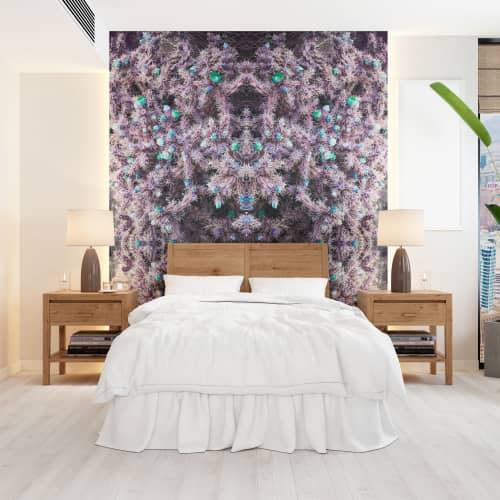 Lavender Cacti Wallpaper | Wall Treatments by Ri Anderson. Item composed of synthetic