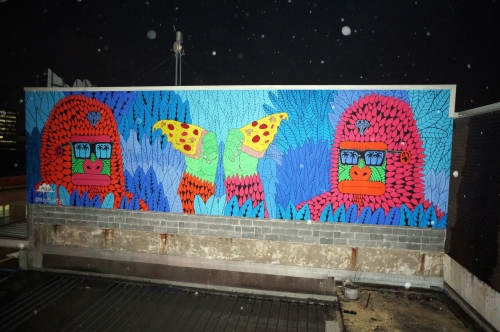 Gorilla bros mural | Street Murals by Mulga. Item composed of synthetic