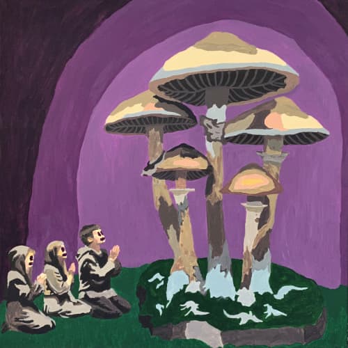 Communion 60 x 60" (Acrylic painting on canvas) | Oil And Acrylic Painting in Paintings by Stayfin. Item made of canvas works with contemporary & art deco style