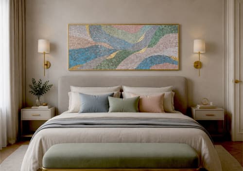 Breathing surface | Mosaic in Art & Wall Decor by Julia Gorbunova. Item composed of glass compatible with contemporary and eclectic & maximalism style
