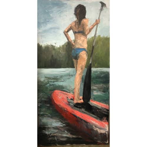 Fearless | Oil And Acrylic Painting in Paintings by Julia Lawing Fine Art. Item composed of canvas and synthetic in coastal style