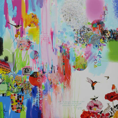 Amazing days II - Original mixed media painting | Paintings by Xiaoyang Galas. Item made of canvas works with contemporary & modern style