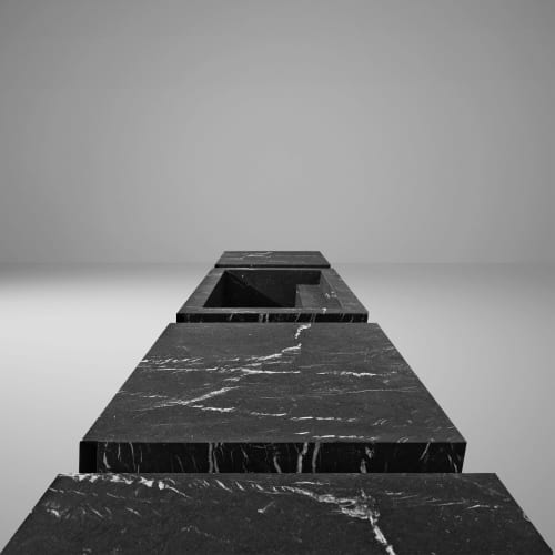 Trapezio Kitchen | Cabinet in Storage by Federico Delrosso Architects. Item composed of stone