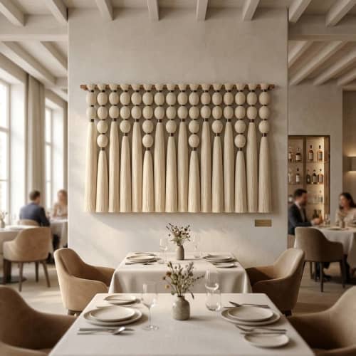 Pulse No.4 Extra Large Fiber Art Wall Hanging 63 x 38 Inches | Macrame Wall Hanging in Wall Hangings by Puvor. Item composed of wood and cotton in boho or minimalism style