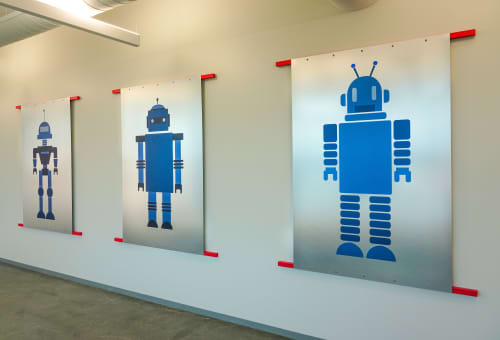 "Robots" | Mixed Media by ANTLRE - Hannah Sitzer | Google RWC SEA6 in Redwood City. Item composed of aluminum
