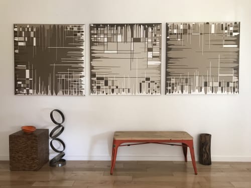 Joshua Tree Triptych | Mixed Media by AMY TURNER STUDIO. Item made of canvas with synthetic